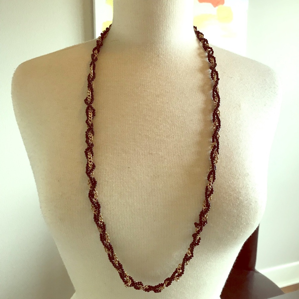 Black & Gold Braided Necklace